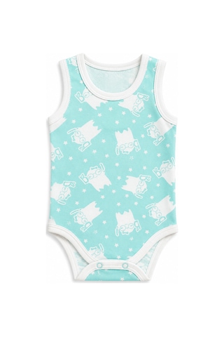 Babyhola 3'lü Bebek Çıtçıtlı Atlet Badi Bö Sevimli Hayalet Desenli 3681 Mint