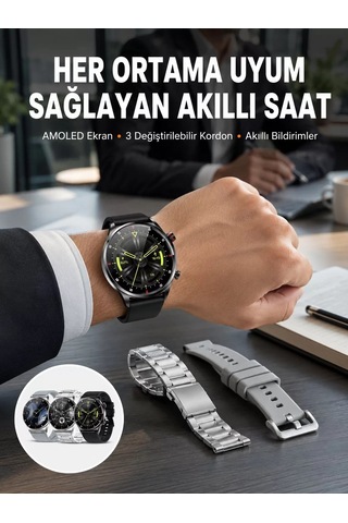 Akıllı Saat Adımsayar Nabız Ölçer Titreşim Özellikli Çağrı Cevapl