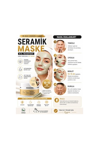 Gözenek Sıkılaştırıcı, Akne-sivilce Karşıtı, Cilt Sıkılaştırıcı, Seramik Kil Maskesi 100 Ml