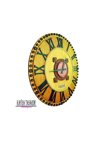 KAYRA SAAT AHŞAP ROMA SOMUN 50cm Ahşap