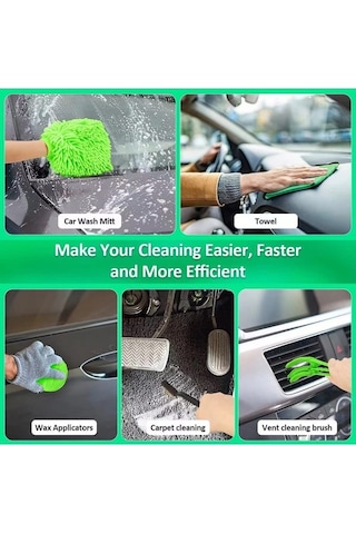 Createtech Yeşil Temizleme Springsun Seti Seti Saklama Parça Matkap Fırça Elektrikli Çantası Araba Alet 21 Sr