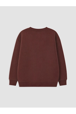 LC Waikiki Lcw Kids Bordo Baskılı Erkek Çocuk Kalın Sweatshirt