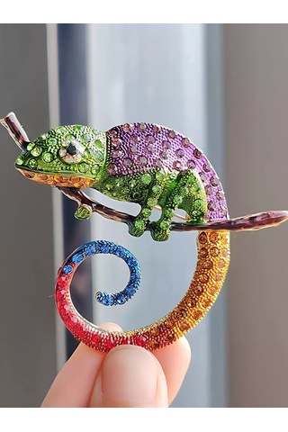 Bijoubijou Broş Bijuteri Bukalemun 251814784 Yeşil