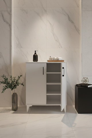 Çok Amaçlı Dolap 2 Kapaklı Banyo, Mutfak, Kiler, Beyaz Beyaz