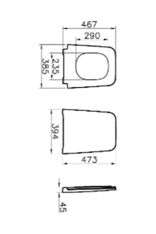 VitrA Equal Klozet Kapağı 119-003r009 Slim - Duroplast - Üstten Sıkmalı - Yavaş Kapanır - Kolay Sök-tak - Metal Menteşeli - Beyaz