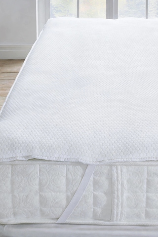 Elovias Sıvı Geçirmez 4 Köşe Lastikli Honeycomb Desenli Yatak Alezi Nefes Alan Microfiber Yatak Koruyucu Alez Beyaz Tek Kişilik - Çift Kişilik