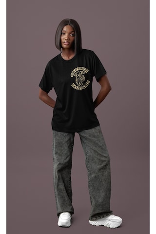 Sons Of Anarchy California Sırt Baskılı Unisex Oversize Dizi Tişö Siyah