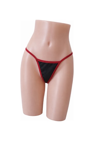Anastasia Underwear Kadın String Tanga Külot - Kırmızı İpli Siyah (ANS981)