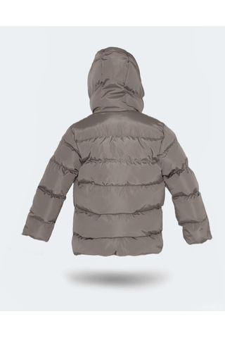 Slazenger NEONS Çocuk Kapüşonlu Şişme Taş Gri Mont & Kaban