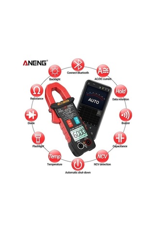 Moly Aneng St207 Dijital Profesyonel Bluetooth Pen Metre, 6000 Sayım Dc/ac True Rms Multimeter Korumalı