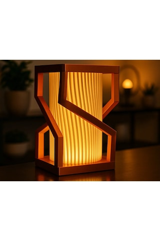 Modern Gece Lambası Abajur Led Usb Girişli Mat Turuncu