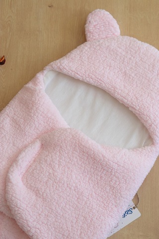 Kız Bebek Pembe Peluş Lüks Anakucağı Kundak Stl6400 Pembe