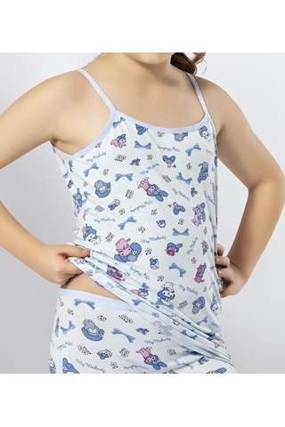 Kota 3405 Kız Çocuk Renkli Desenli İp Askılı Atlet 12 Adet 001