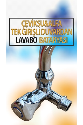 Alfa Model Tek Girişli Duvardan Lavabo Bataryası Krom