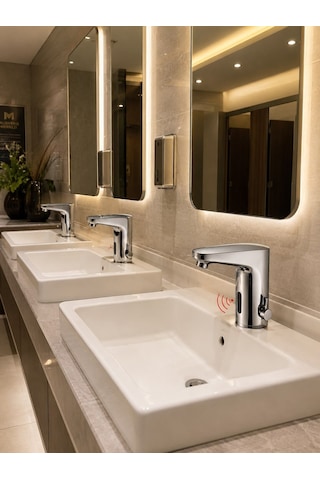 Stilla Çift Su Fotoselli Krom Lavabo Bataryası Acar 01.02.206 Altın