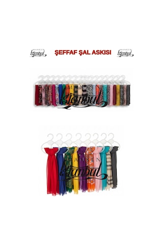 Şal Askısı 14 Cm Şeffaf Kristal Şal Eşarp Askılığı Gardırop Mağaza Düzenleyici 100 Adet Diğer