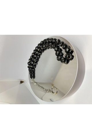 Tesbih Tsbh0168hk Kararmaz Metal Püsküllü Pirinç Ayyıldız İşlemeli Küre Kesim Rus Oltu Tesbih