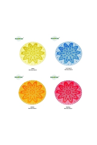 4 Adet Rulopak Pısuvar Süzgeç Limon - Tutti Furitti - Mango - Tropikal Mini Boy 14 Cm Çap 35 G./adet