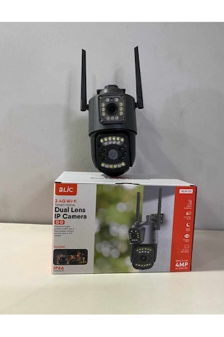 Gece Görüşlü 2.4g Wifi Bağlantılı Sd Kartlı 2+2 Mp +4k Ultra Hd Çift Lensli Ip Kamera