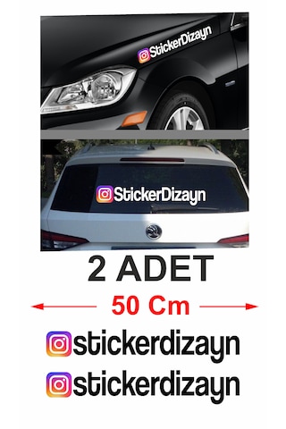 İnstagram Kişiye Özel Sosyal Medya Instagram Araba Oto Motosiklet Sticker 00926 50 Cm