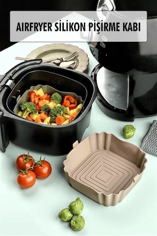 Bütün Airfryer'lere Uyumlu Vizon Silikon Pişirme Kabı Çok Renkli