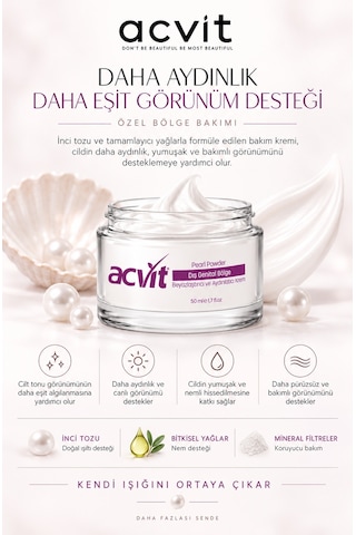 Acvit Özel Bölge Beyazlaştırıcı Ve Aydınlatıcı Krem 50 ML