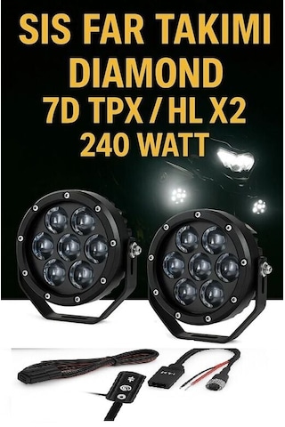 Diamond 7dtpx / Hl X2 Dimmer Ayarlı 240 Watt Motorsiklet Led Sis