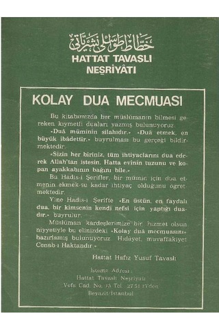 Kolay Dua Mecmuası Dua Müminin Silahıdır. - Yusuf Tavaslı