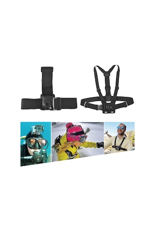 Ranyeek Gopro Hero6/5, Xiaomi Yi Spor Kamerası Erişoriesi Seti - 7 Parça: Baş Ve Göğüs Kayışı, Depolama Çantası İle Tüm Açı Ayarları