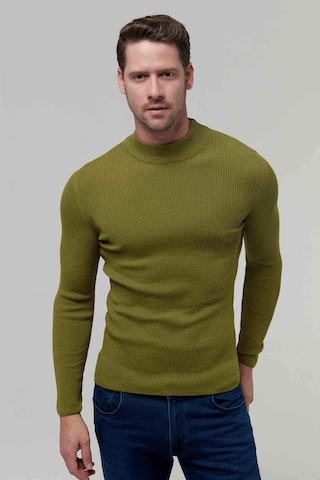 Twn Slim Fit Yeşil Rib Örgü Kazak 5ec0606317701 401