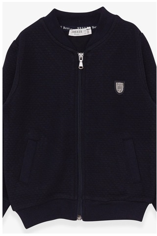 Erkek Çocuk Hırka Basic Cepli Armalı Lacivert (2-6 Yaş)