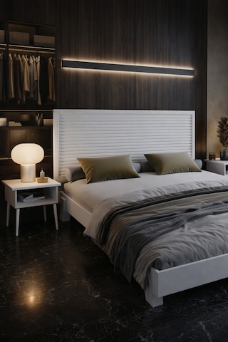Alaz Model Yatay Başlıklı Ahşap Karyola