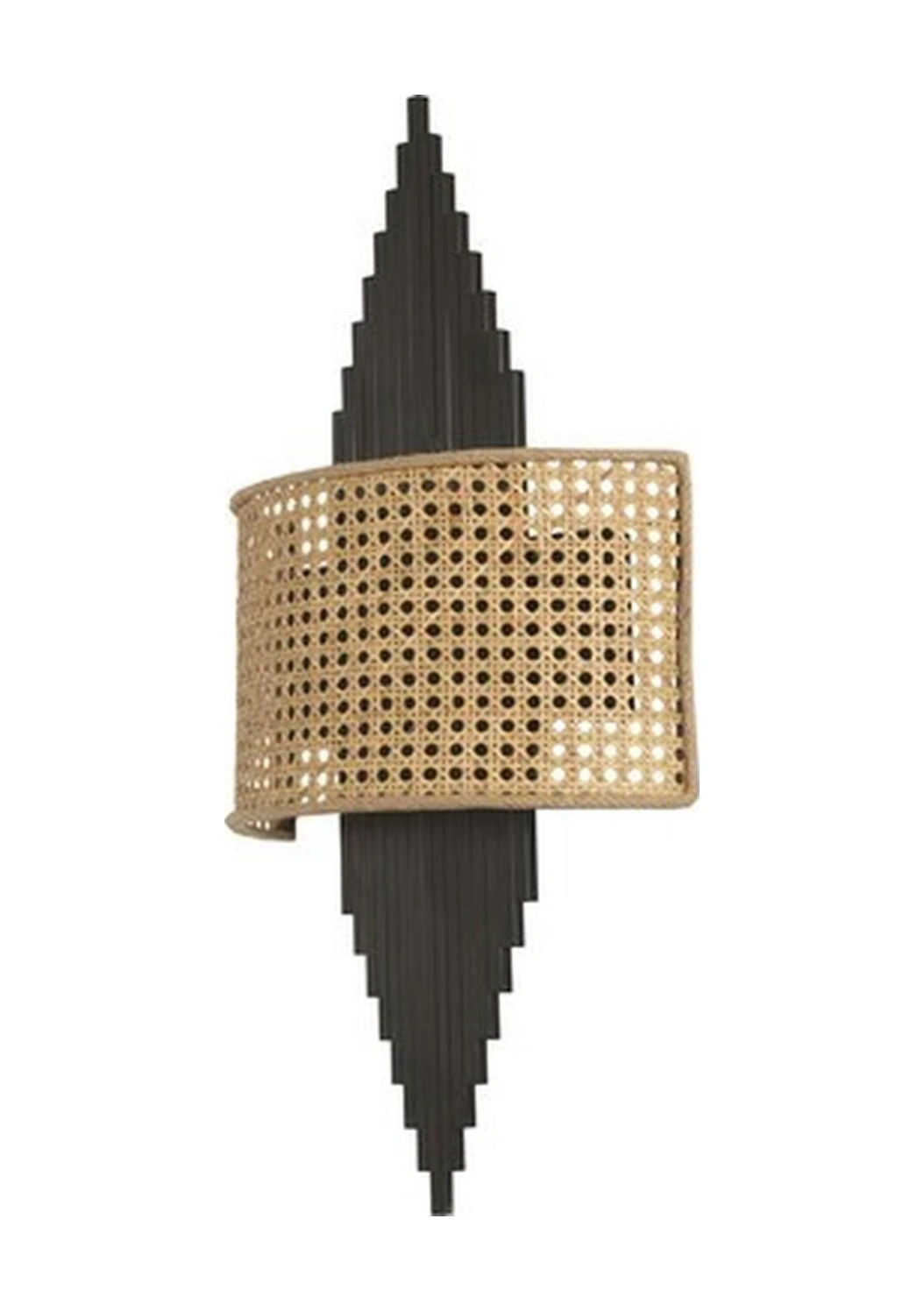 Lumexx Aslı Siyah Oval Rattan Abajurlu Aplik Renkli