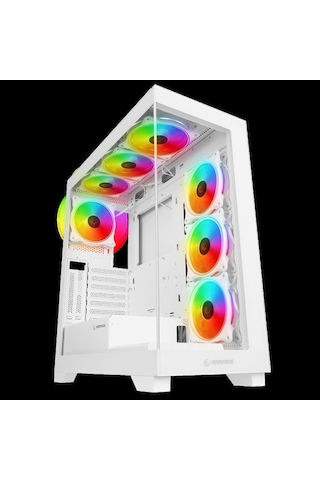 Rampage Hydra V3 Camlı 7 x 12 Cm Rgb Fan Atx Gaming Kasa Whıte