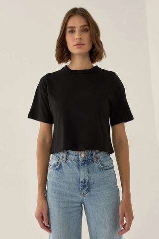 Hiccup Basic Bisiklet Yaka Kısa T-shirt Siyah