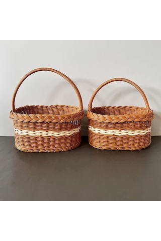 Dianziye Küçük Plastik Simli Sepet - 27x18x14 Cm, İçindekiler Saklama, Piknik & Hediye, Ins Stili, Taşınabilir Tutamaklı