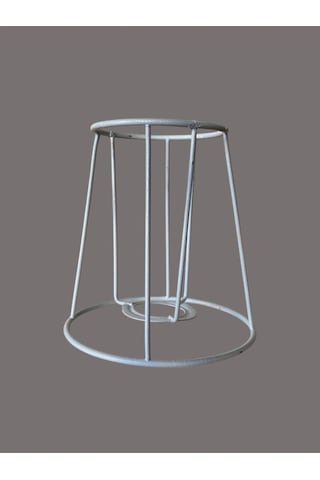 Konik Mini Abajur Teli Ve Aplik Teli, İskeleti Beyaz Statik Boyalı E27 15 Cm Metal