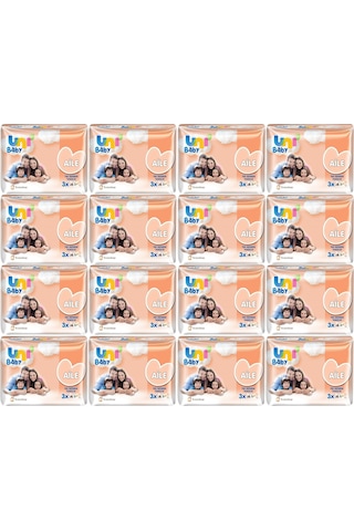 Uni Baby Islak Havlu Mendil Aile 52 Yaprak 48 Li Set 16pk 3 48'li Set