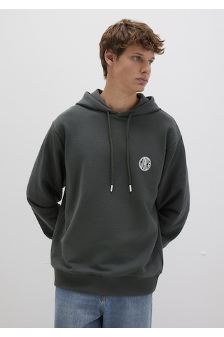 Mavi - Mvjns Logo Baskılı Kapüşonlu Yeşil Sweatshirt 0611786-71598 Yeşil