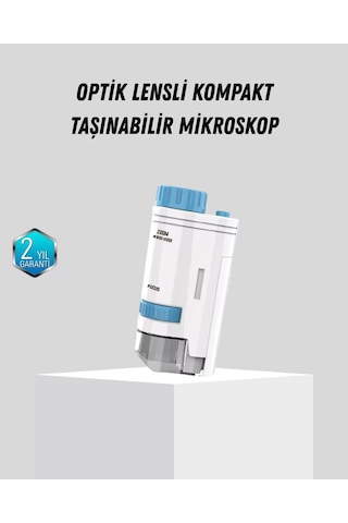 Taşınabilir Mini Mikroskop Led Işıklı 80x 200x Büyütmeli Ve Konsantrasyon Ayarlı