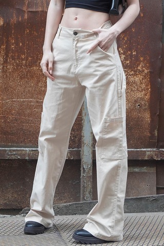 Madmext Bej Straight Fit Kargo Pantolon Mg1601-bej Bej