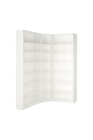 Köşe Kitaplık, Beyaz, 136/136x28x237 Cm Beyaz