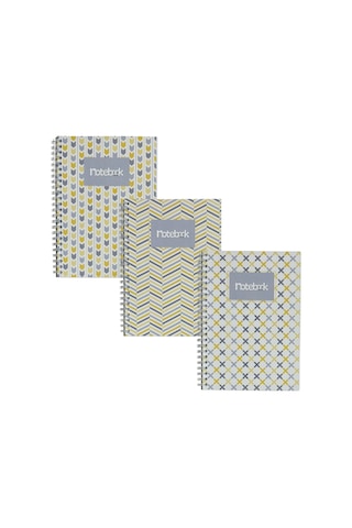 A5 Spiralli Pattern Defter 40 Yaprak 5'li Tamamı Çizgisiz