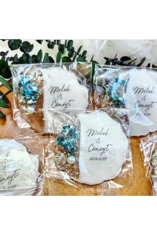 Poşetli Epoksi Magnet 45 Adet Söz Nişan Nikah Kına Düğün Hediyeli