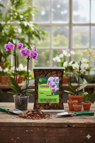 5 Litre Orkide Toprağı - Çam Kabuğu Ve Cococips Karışımlı - Elenmiş Temizlenmiş Iri Parçalı 5 Lt