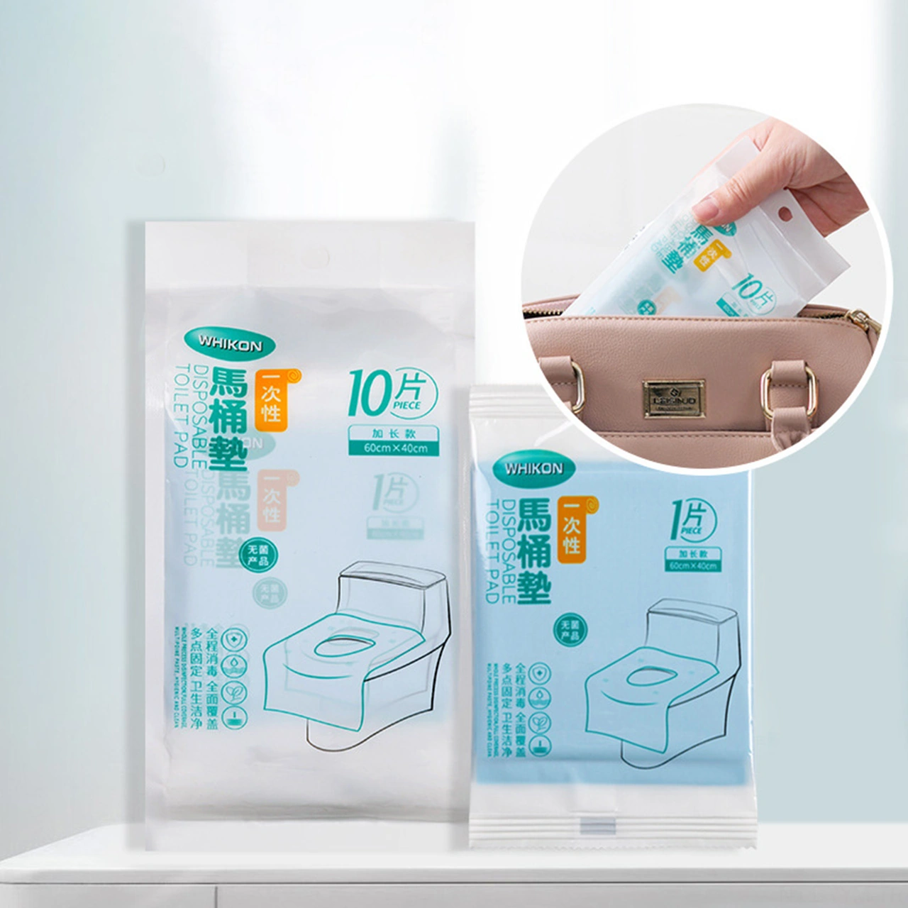 Geeksen Seyahat İçin Tek Kullanımlık Tuvalet Döşemi - Kadınlar Ve Gebeler İçin Su Geçirmez 46x40cm 10 Adet Paket - Ev Ve Seyahat Kullanıma Uygun Kolay Kullanim Diğer