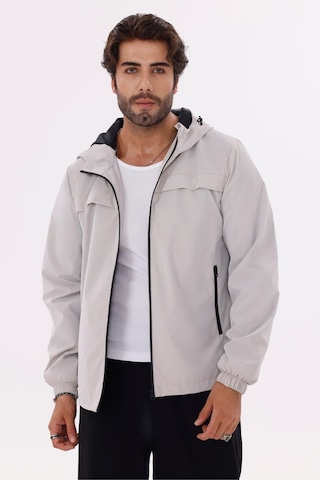 Erkek Kapüşonlu Nova Kumaş Hafif Ve Dayanıklı Şık Mevsimlik Su Ve Rüzgar Geçirmez Yağmurluk Taş