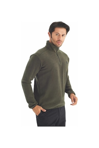 Crozwise Yarım Fermuarlı - Erkek Haki Spor Polar - 6036-04 Haki