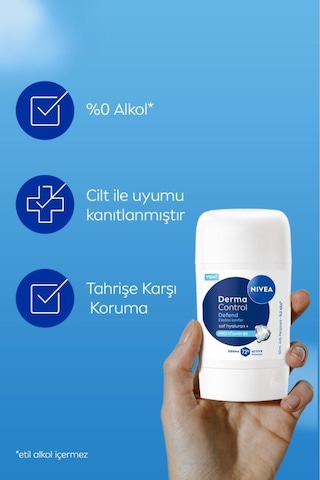 Kadın Stick Deodorant Derma Control Defend 50 Ml,72 Saat Koruma,alkolsüz,hyaluron,pro Vitamin 69373865