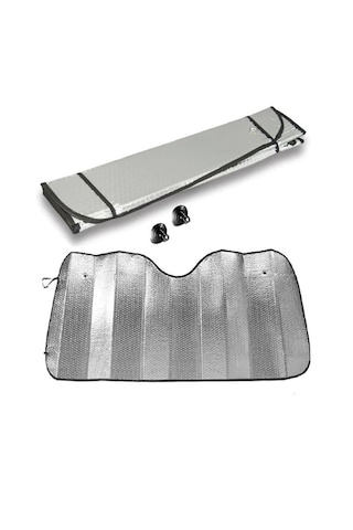 Cam Güneşliği Metalize 130x60 Cm +tüm Araçlara Uygun Kemer 1 Ad.